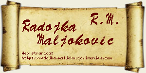 Radojka Maljoković vizit kartica